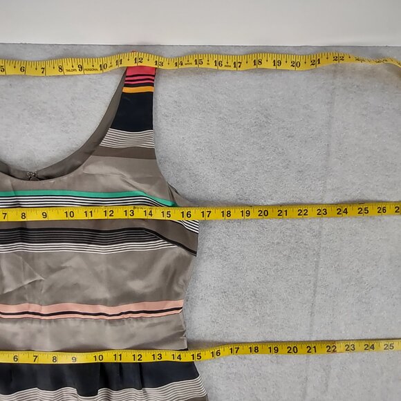 Banana Republic 100% Silk Striped Sheath Knee Length Dress Petite 4P - Picture 9 of 11